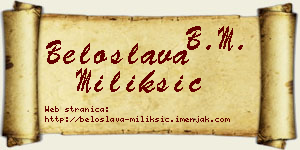 Beloslava Milikšić vizit kartica